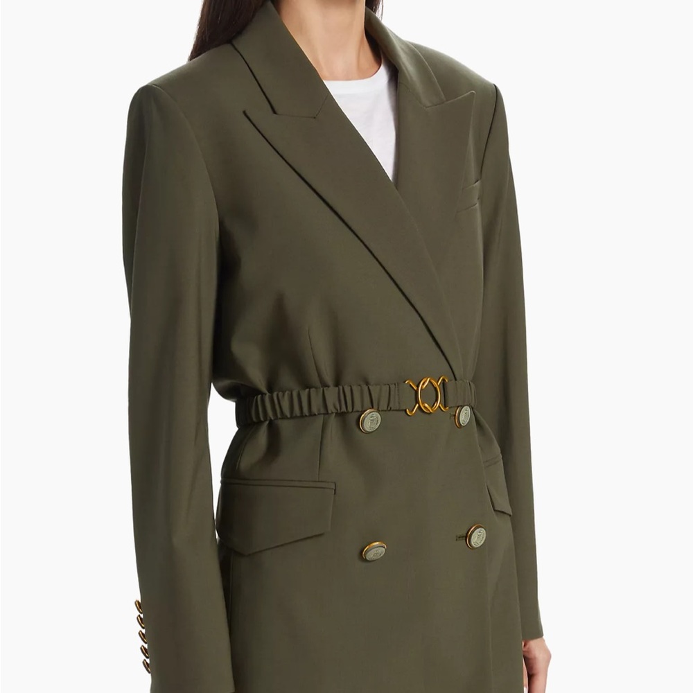 Veronica Beard Olive Green Double-Breasted Women's Jacket